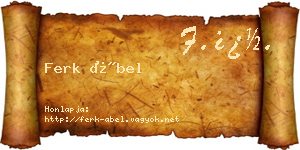 Ferk Ábel névjegykártya